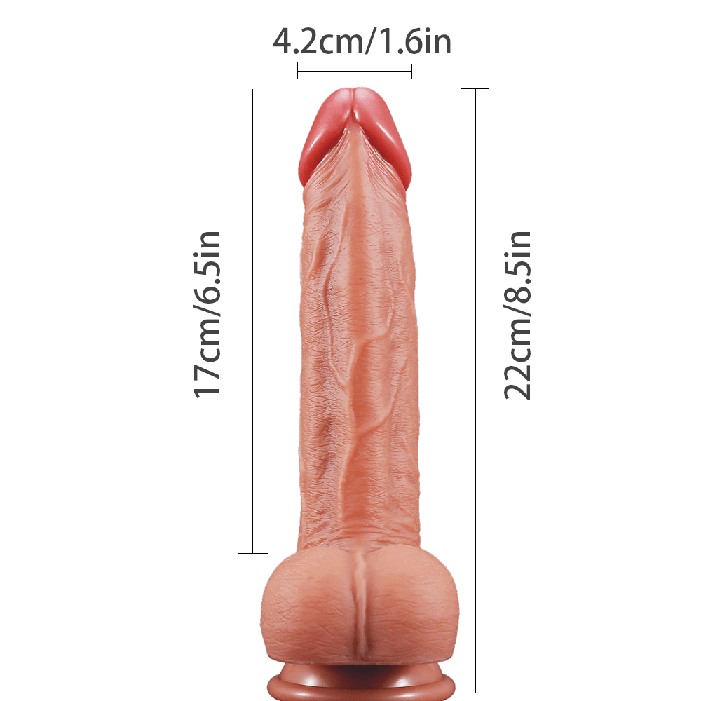 4.png Dildo Realista Grande de Silicona Dual con Ventosa 22 cm GL-H005 - Imagen 1