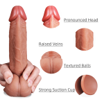 Dildo Realista Grande de Silicona Dual con Ventosa 22 cm GL-H005 - Imagen 5