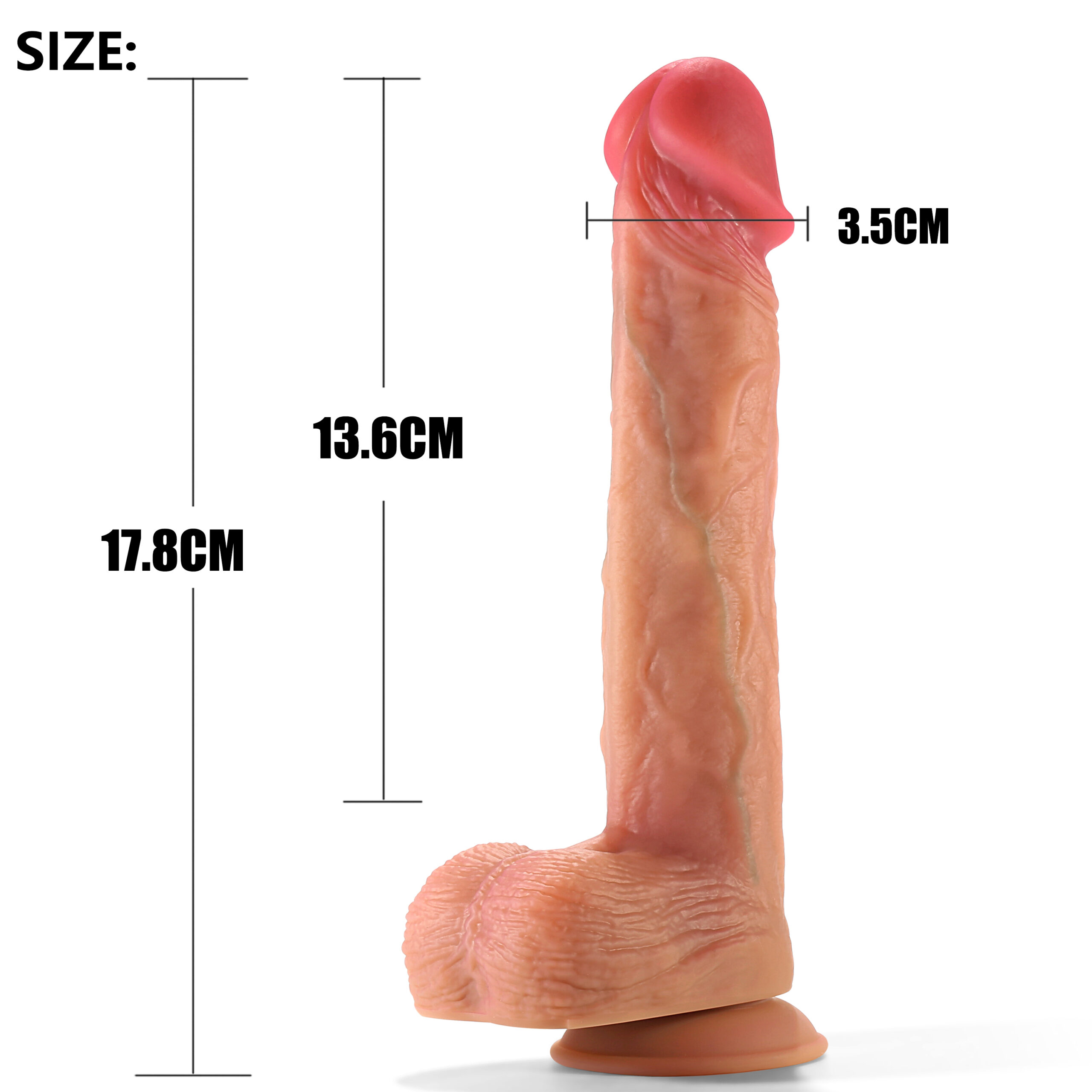 7寸-12122-scaled-1.jpg Consolador Realista 17.8 cm Silicona – B7 con Ventosa - Imagen 1